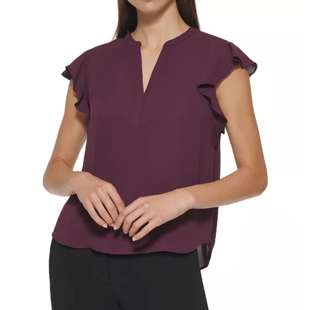 Calvin Klein Flutter-Sleeve Top